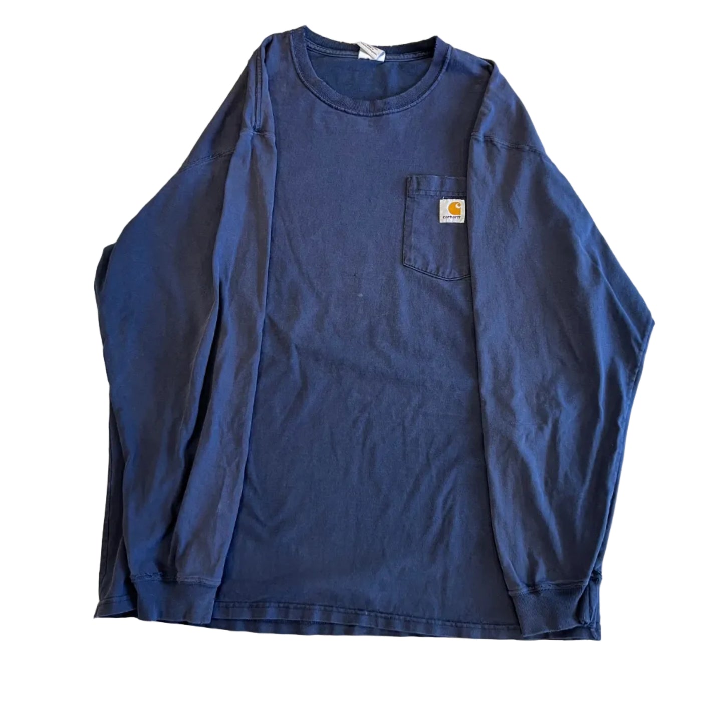 Vintage Carhartt Distressed LS Pocket Tee Navy