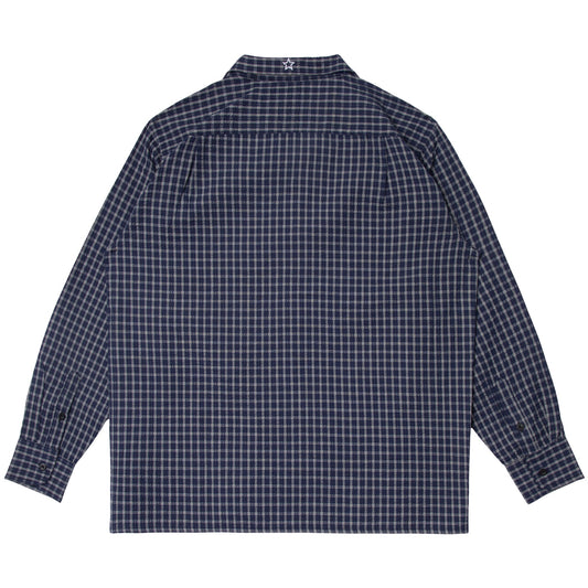 TEXTURED FLANNEL BUTTON-UP - NAVY