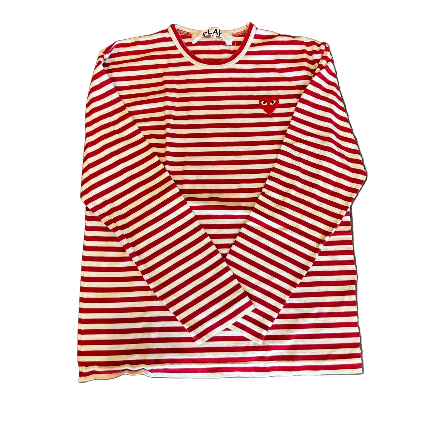 USED CDG Striped LS Tee Red