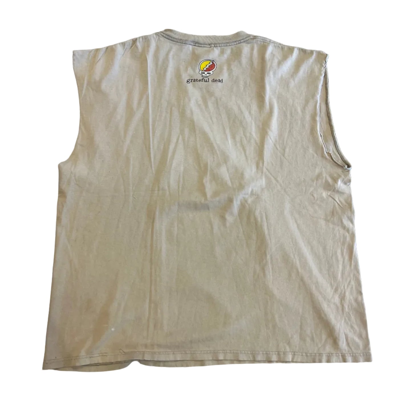 Vintage Liquid Blue Grateful Dead Is Better Cutoff Tee Tan
