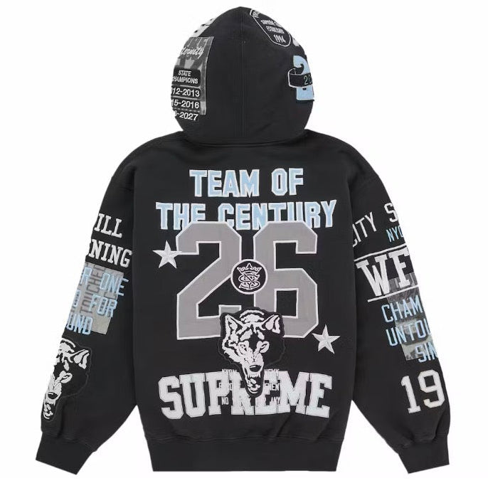 Supreme Warriors Applique Zip Up Hooded Sweatshirt