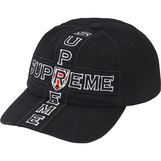 Supreme FW26 Cross 6-Panel Hat Black