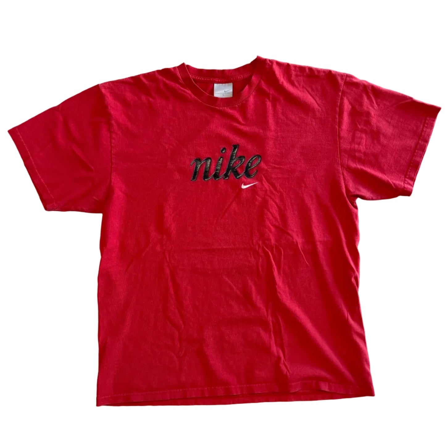 Vintage Nike 2000's Rubber Logo Tee Red