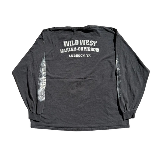 Vintage Harley Ride Free LS Tee Black