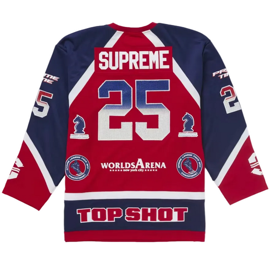 Supreme Rhinestone Hockey Jersey Red
