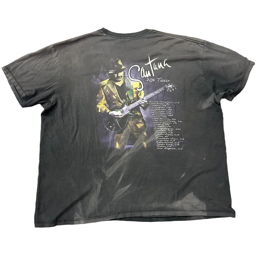 Vintage Santana 2011 Faded Tour Tee Black