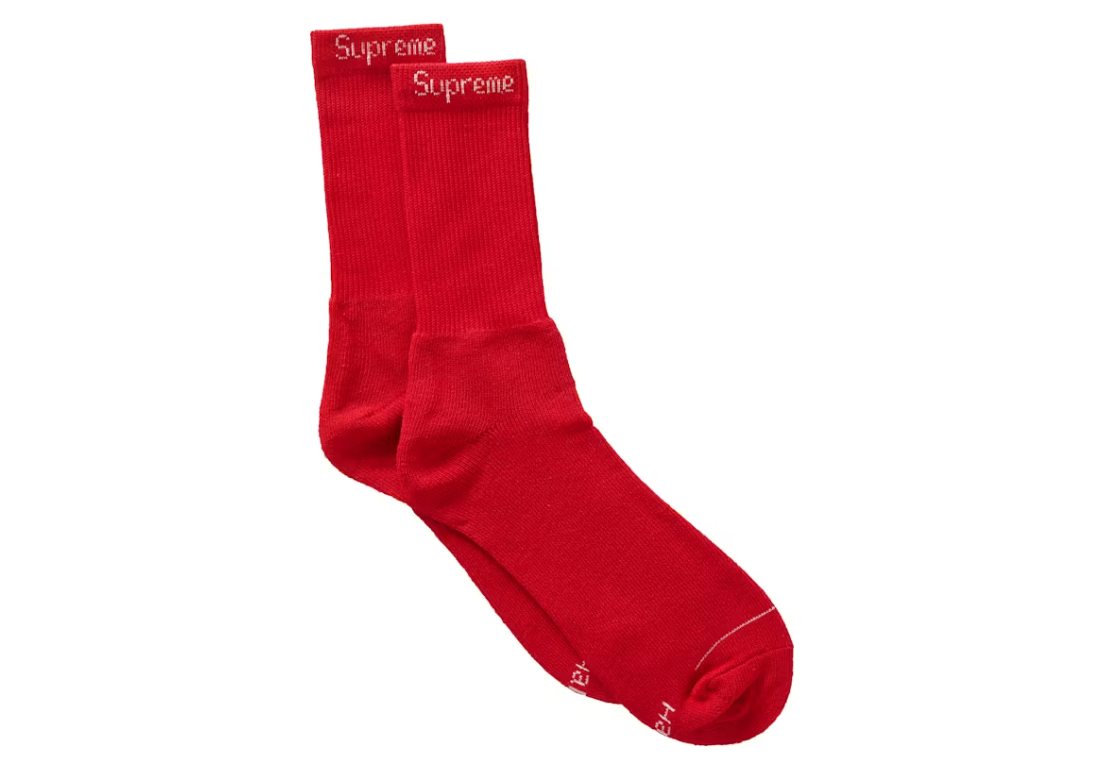 Supreme FW26 Hanes Socks (4 Pack) Red