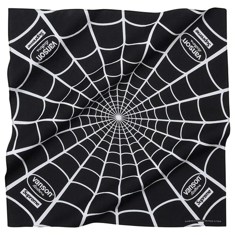 Supreme Vanson Leathers Spider-Man Bandana Black – The Drop