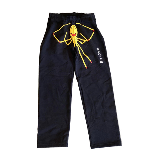 MISPRINT Cactus Plant Flea Market x ComplexCon Smiley Spider Wide Leg Sweatpants Black