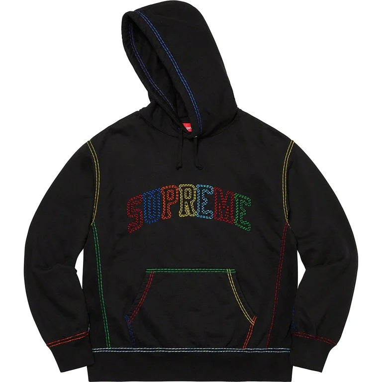 Supreme Big Stitch Hoodie Black