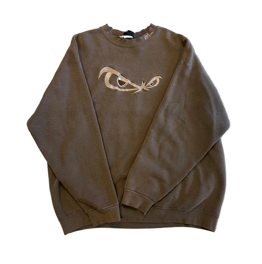 Vintage No Fear Eyes Crewneck Brown