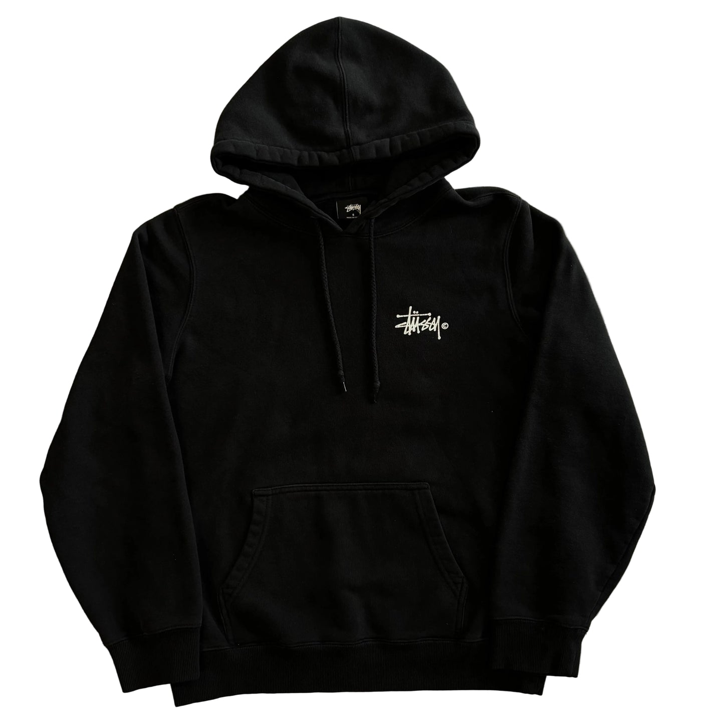 USED Stussy Basic Logo Hoodie Black