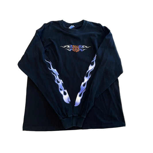 Vintage Ride The Coast LS Flame Tee Black