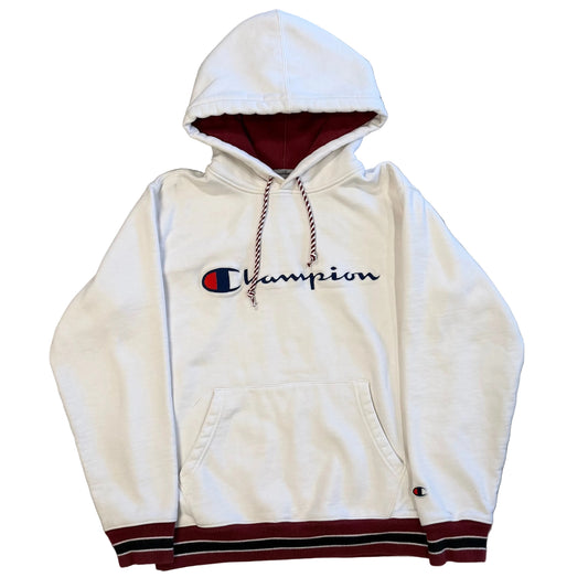 USED Supreme SS15 Champion Pullover Hoodie White