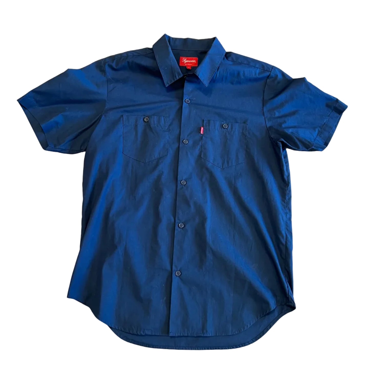 USED Supreme SS16 Mark Work Shirt Navy