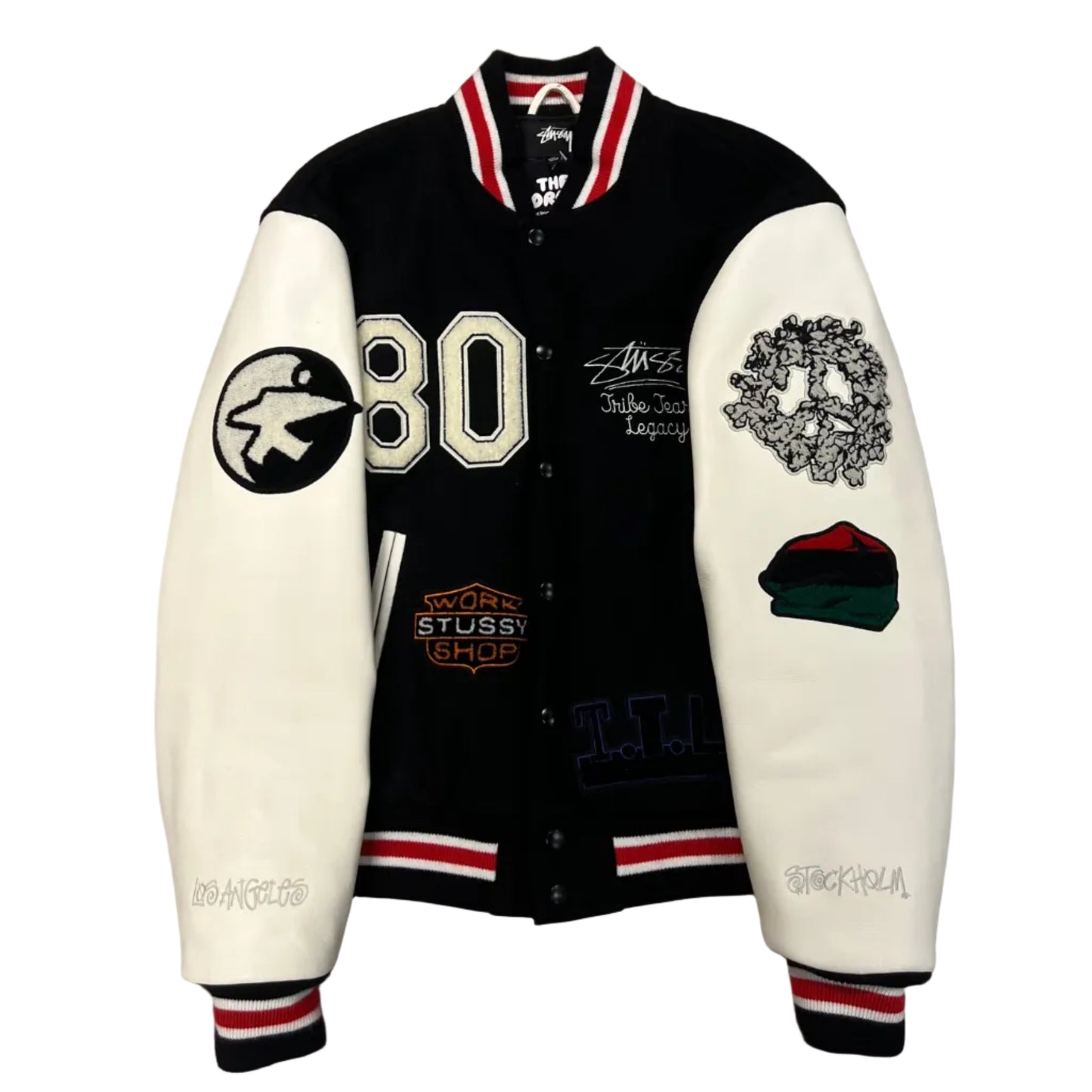 Stussy x Denim Tears X Our Legacy TTL Varsity Jacket Black/White