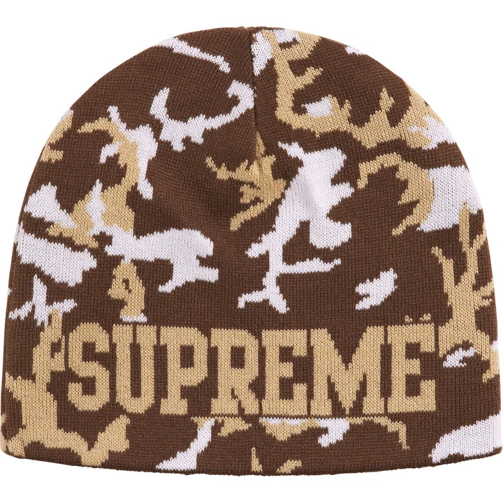 Supreme FW26 Reversible Camo Beanie Brown