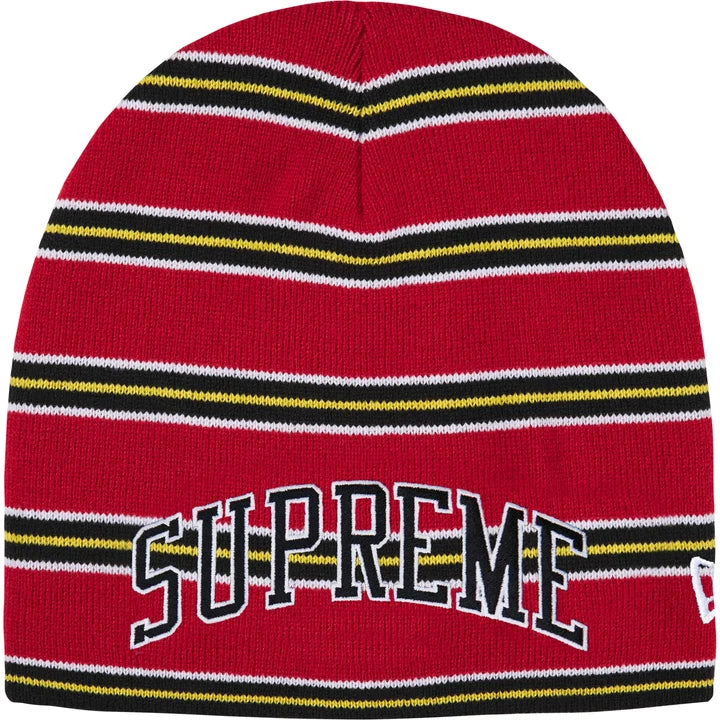 Supreme FW26 New Era Stripe Beanie Red