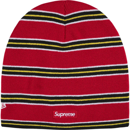 Supreme FW26 New Era Stripe Beanie Red
