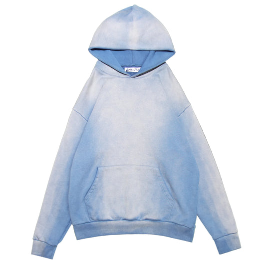 Grounded Blanks Sun Faded Hoodie Blue