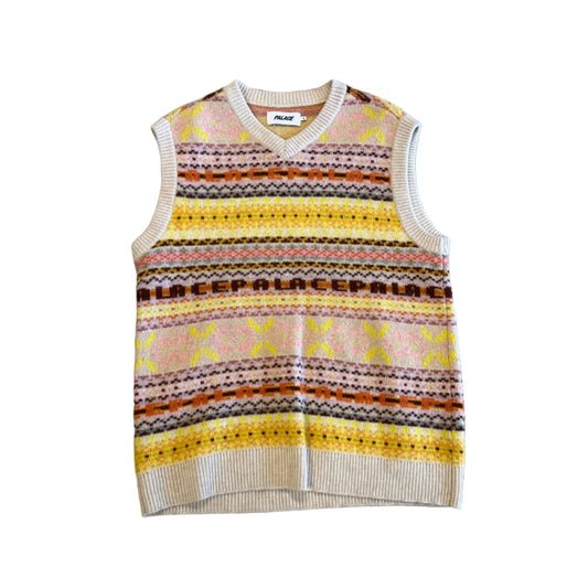 USED Palace Fairisles Knit Vest Brown
