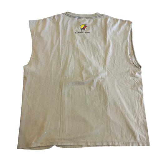 Vintage Liquid Blue Grateful Dead Is Better Cutoff Tee Tan