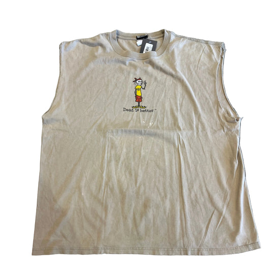 Vintage Liquid Blue Grateful Dead Is Better Cutoff Tee Tan