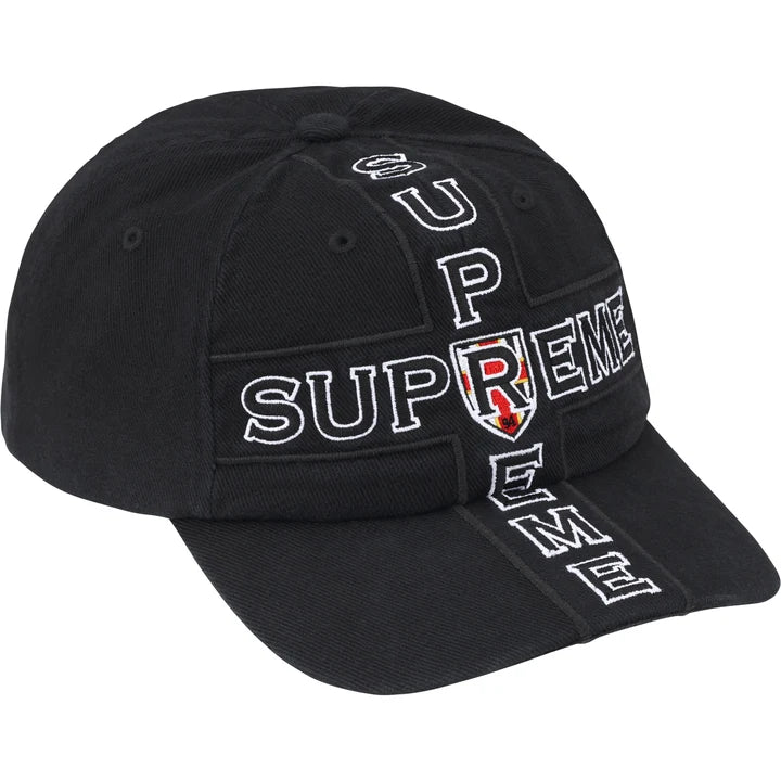 Supreme FW26 Cross 6-Panel Hat Black