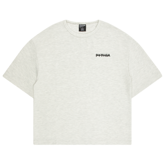FRAME WAFFLE TEE - HEATHER GREY