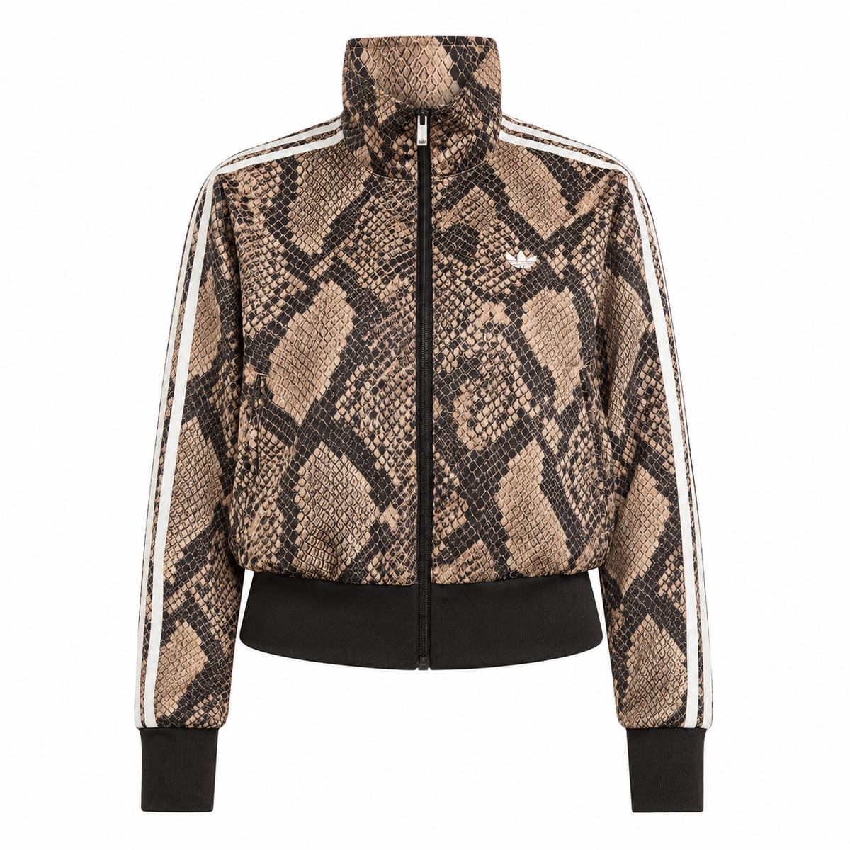 Women’s Satin Snake Print Firebird Track Jacket “Linen / Magic Beige”