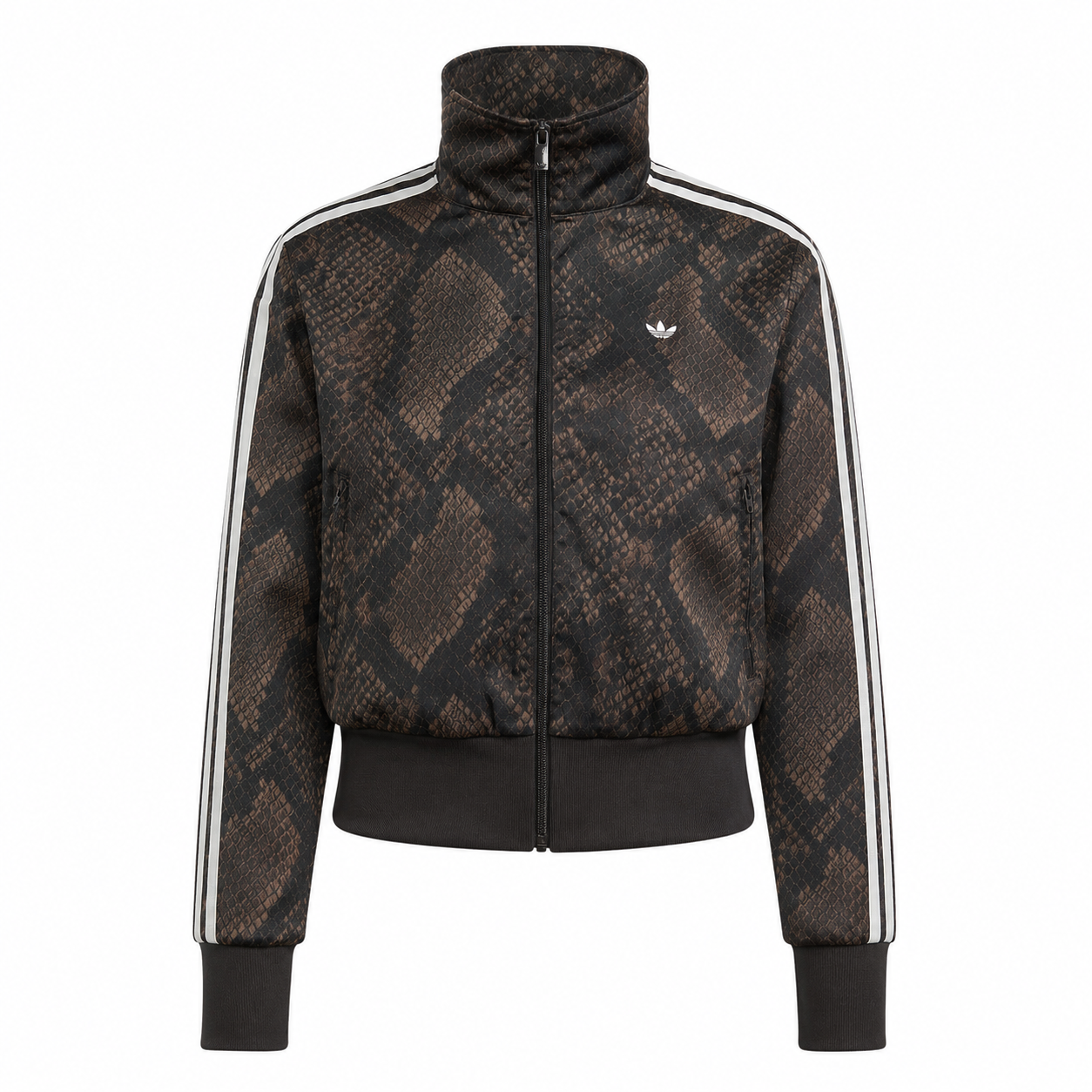 Women’s Satin Snake Print Firebird Track Jacket “Earth Strata / Aurora Coffee”