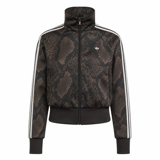 Women’s Satin Snake Print Firebird Track Jacket “Earth Strata / Aurora Coffee”
