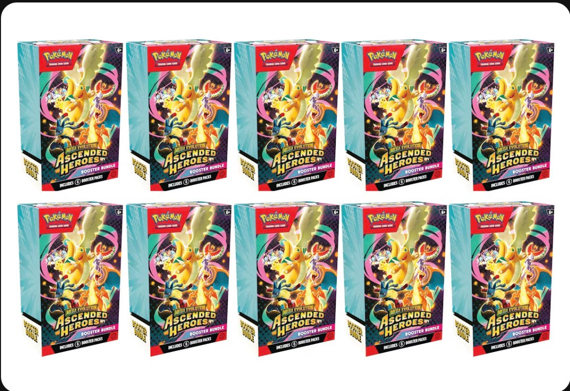 Pokemon Mega Evolution Ascended Heroes Booster Bundle 10X Lot
