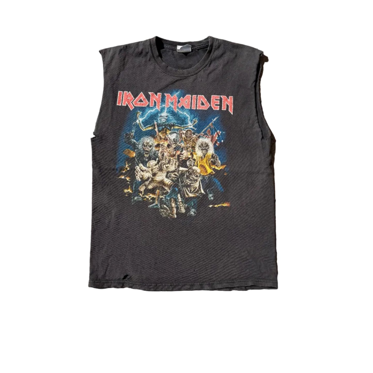 Vintage Iron Maiden 2001 Tour Cutoff Tee Black