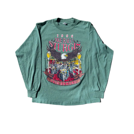 Vintage 1996 Sturgis Bike Rally LS Tee Green