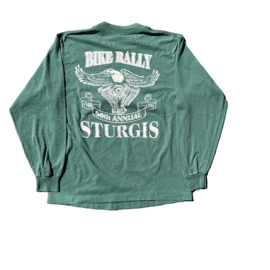 Vintage 1996 Sturgis Bike Rally LS Tee Green
