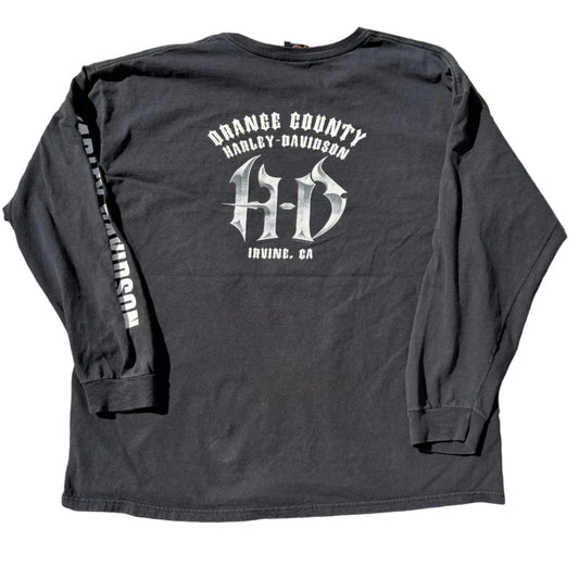 Vintage Harley Orange County LS Tee Black