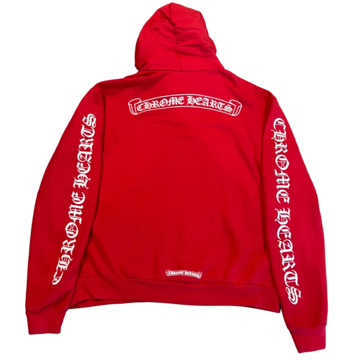 Chrome Hearts Scroll Logo Pullover Hoodie Red