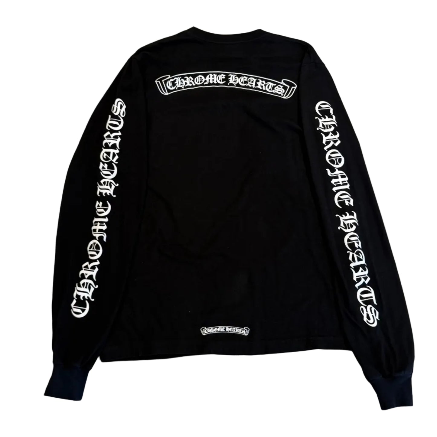 Chrome Hearts Scroll Logo LS Pocket Tee Black