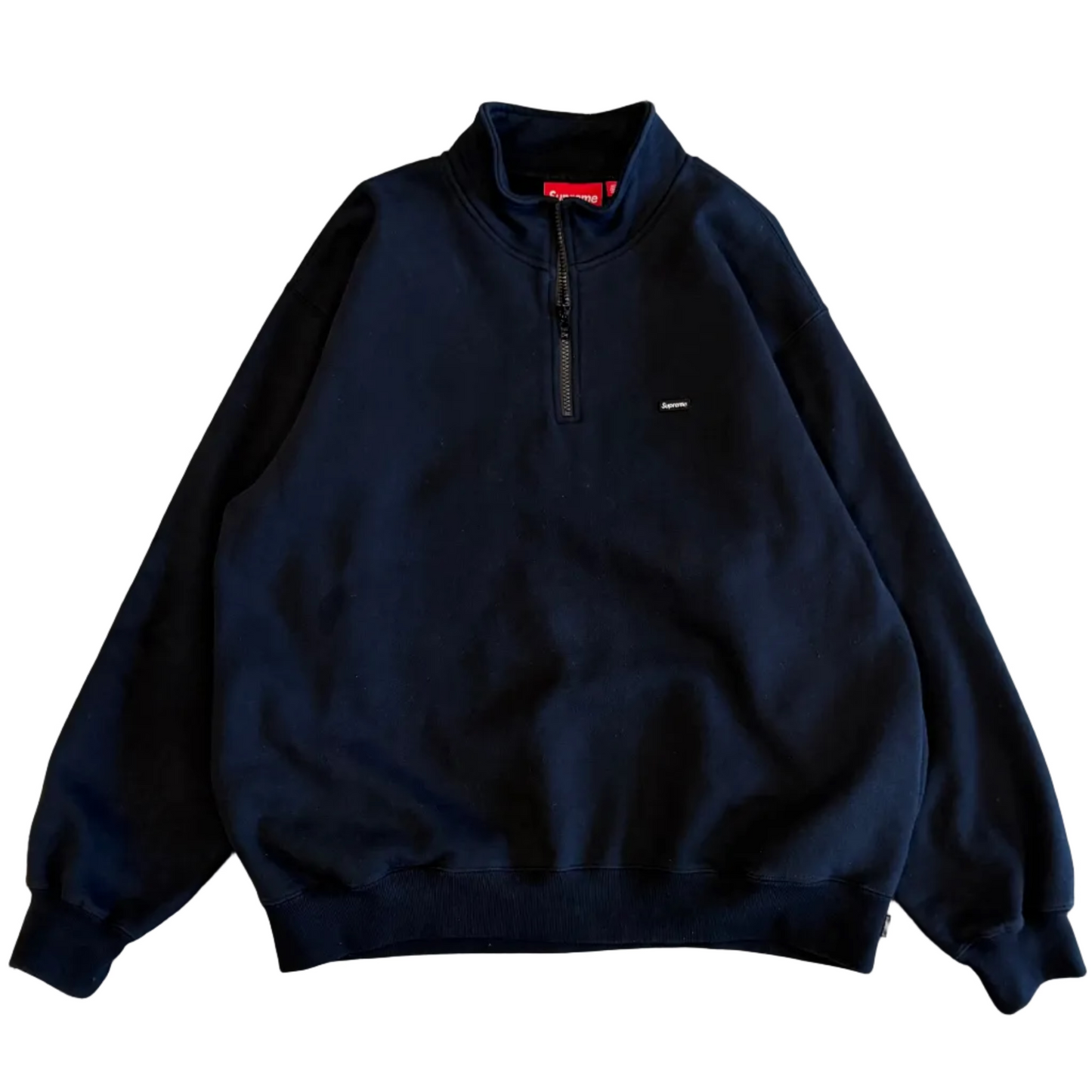 USED Supreme SS25 Small Box Half Zip Black