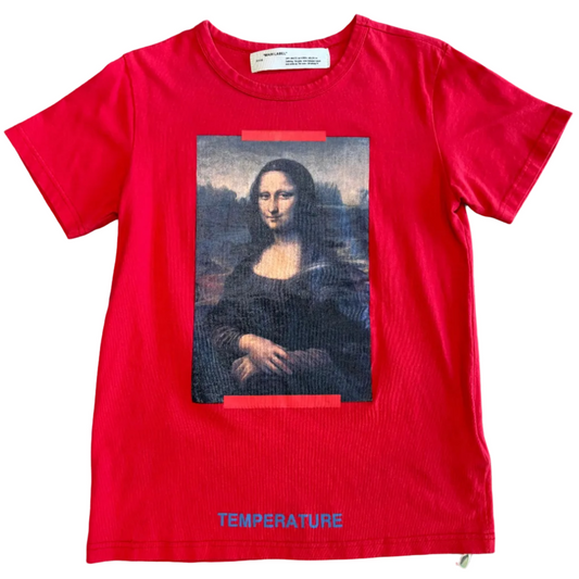 USED OFF-WHITE Mona Lisa Temperature Tee Red