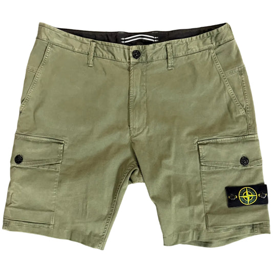 USED Stone Island Cargo Shorts Olive