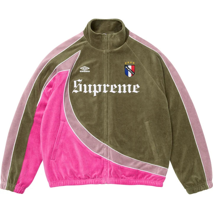 Supreme FW26 Umbro Velour Track Jacket Olive