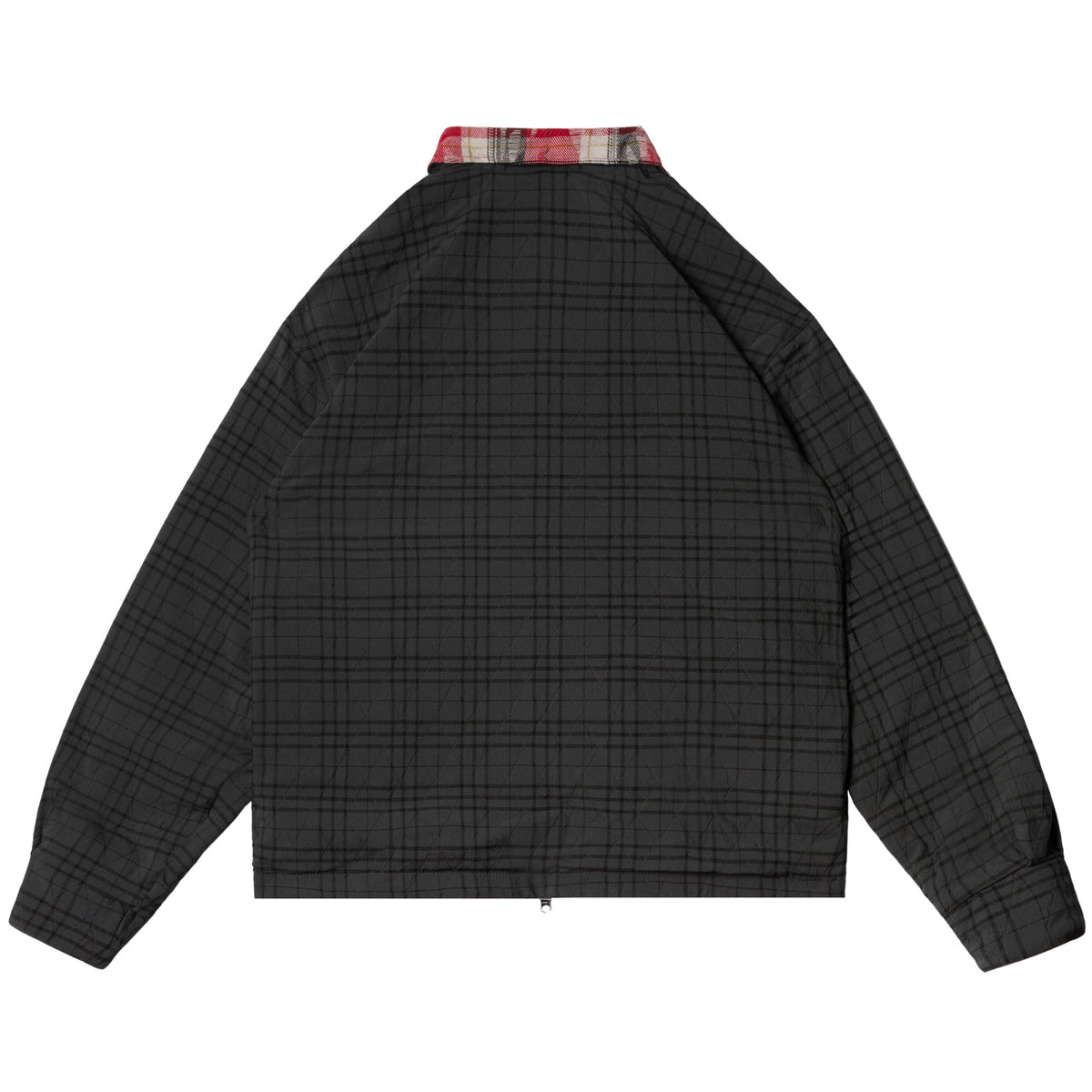 REVERSIBLE QUILTED FLANNEL JACKET - RED/GREY
