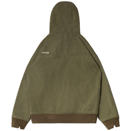 CANVAS WORK JACKET - OLIVE