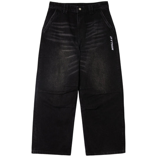 BAGGY FLANNEL POCKET DENIM - WASHED BLACK