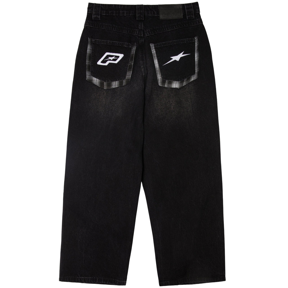 BAGGY FLANNEL POCKET DENIM - WASHED BLACK