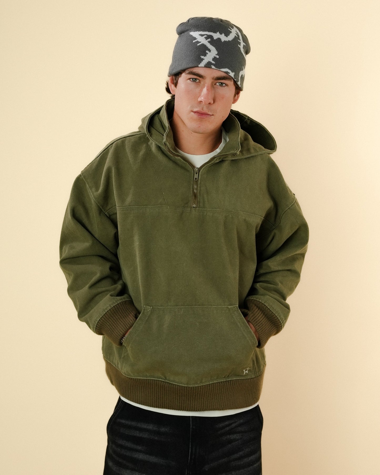 CANVAS WORK JACKET - OLIVE
