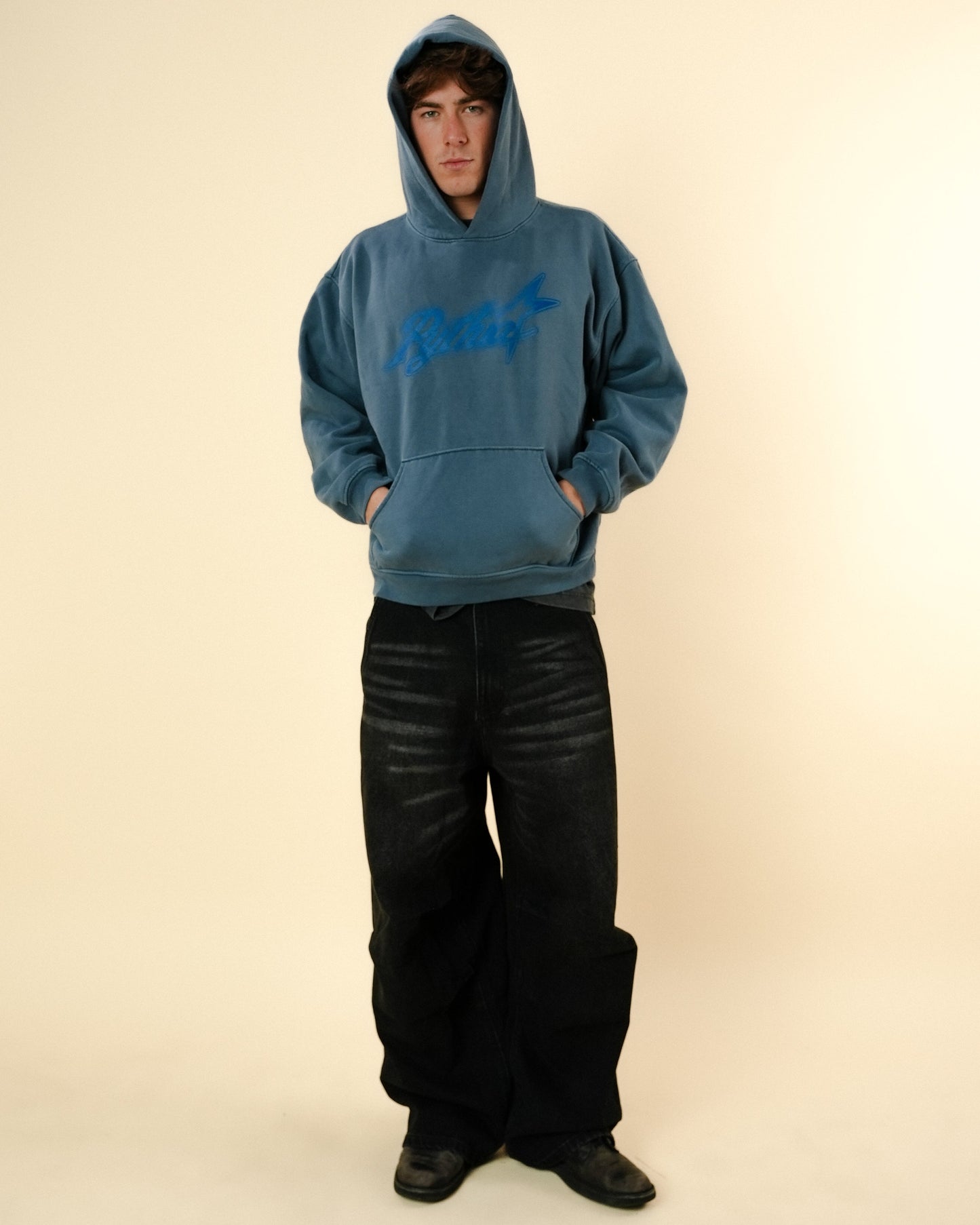 BAGGY FLANNEL POCKET DENIM - WASHED BLACK