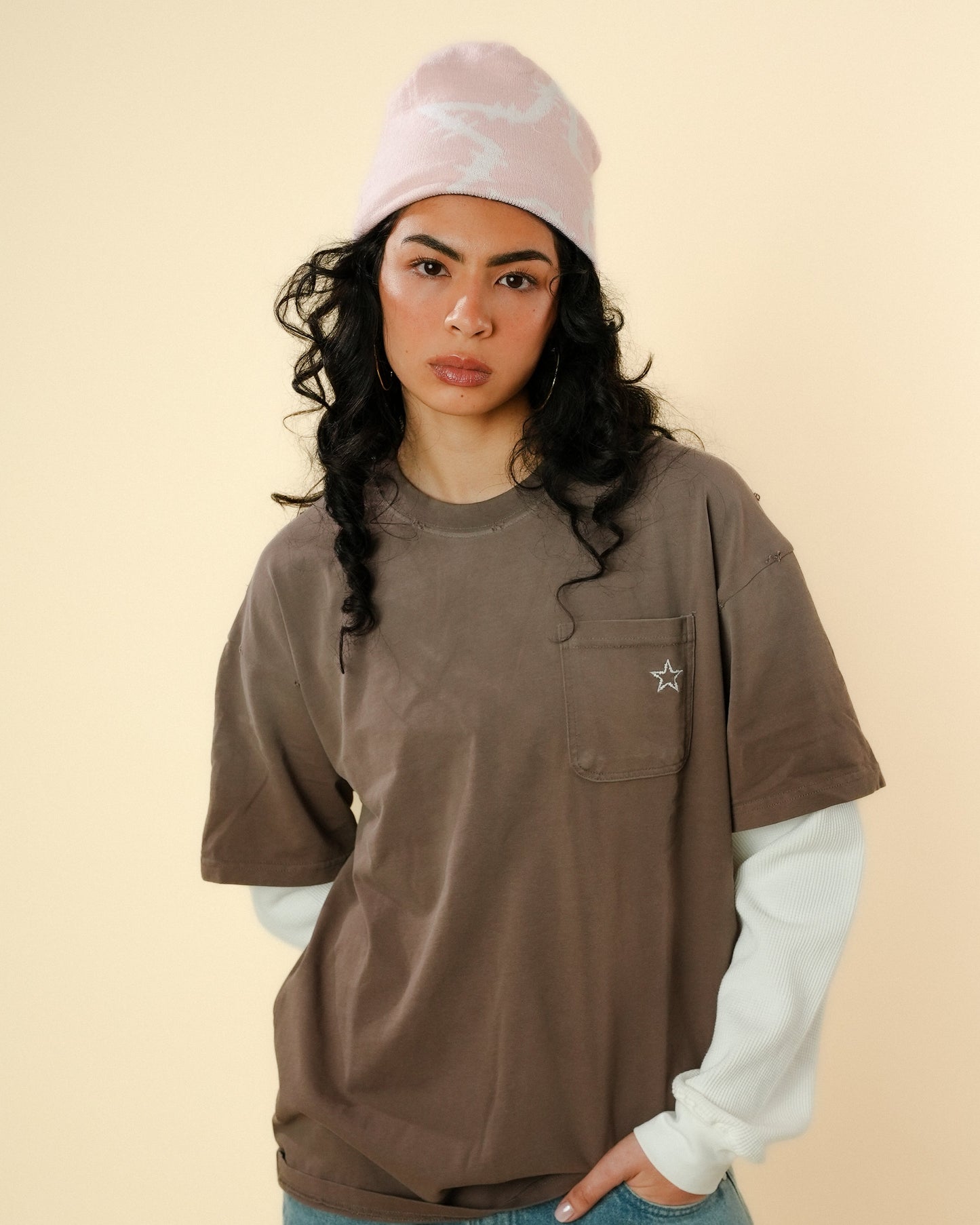 TWOFER WAFFLE LONG-SLEEVE - VINTAGE BROWN